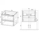 Комплект мебели дуб винтаж 59,4 см Vincea Vico VMC-2V600VO + VCB-2VP600B + VLM-2N600+