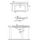 Раковина 120x55 см Kerasan Waldorf 4144K1bi/cr*1