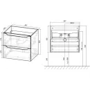 Комплект мебели дуб винтаж 61 см Vincea Norma VMC-2N600VO + VCB-2N600W + VLM-2J600