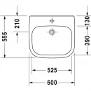 Раковина 60x55 см Duravit D-Code 23136000002