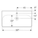 Раковина 90x48 см Geberit Smyle Square 500.251.01.1