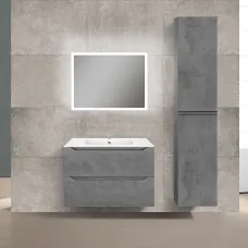Комплект мебели бетон 81 см Vincea Norma VMC-2N800BT + VCB-2N800W + VLM-2B800