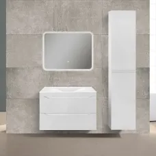 Комплект мебели белый глянец 80,5 см Vincea Fine VMC-2F800GW + VCB-1F800W + VLM-2A800