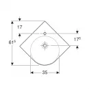 Раковина 50x50 см Geberit Renova Compact 226150000