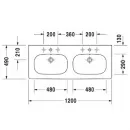 Раковина 120x49 см Duravit D-Code 03481200002