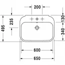 Раковина 65x49,5 см Duravit Happy D.2 2316650000
