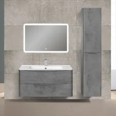 Комплект мебели бетон 100 см Vincea Paola VMC-2P100BT + VCB-2VP100W + VLM-2A100