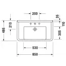 Раковина 85x48.5 см Duravit Starck 3 0304800000
