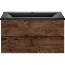 Тумба с раковиной темное дерево 90 см Vincea Mia VMC-2MA900RW + VCB-3M900B