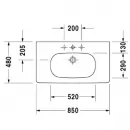 Раковина 85x48 см Duravit D-Code 03528500002
