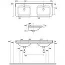 Раковина 150x55 см Kerasan Waldorf 4143K1bi/cr*3