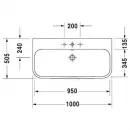 Раковина 100x50,5 см Duravit Happy D.2 2318100000