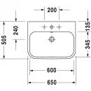 Раковина 65x50,5 см Duravit Happy D.2 2318650000