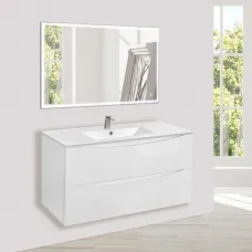 Комплект мебели белый глянец 101,5 см Vincea Mia VMC-2MC100GW + VBS-13100 + VLM-3VN100