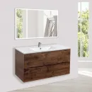 Тумба с раковиной темное дерево 101,5 см Vincea Mia VMC-2MC100RW + VBS-13100