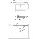 Раковина 100x55 см с одним отверстием под смеситель Kerasan Waldorf 4142K1bi/cr*1