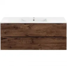 Тумба с раковиной темное дерево 121,5 см Vincea Mia VMC-2MC120RW + VBS-13120