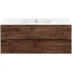 Тумба с раковиной темное дерево 121,5 см Vincea Mia VMC-2MC120RW + VBS-13120