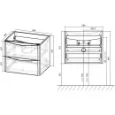 Комплект мебели дуб винтаж 59,4 см Vincea Paola VMC-2P600VO + VCB-2VP600B + VLM-2N600+