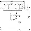 Раковина 90x48 см Geberit Smyle Square 500.250.01.1