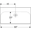Раковина 90x48 см Geberit Smyle Square 500.250.01.1