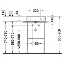 Раковина 45x35 см Duravit DuraSquare 0732450041
