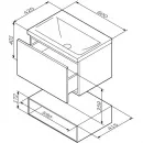 Тумба с раковиной белый глянец 61 см Am.Pm Gem M90FHX06021WG + M90WCC0602WG