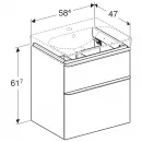 Тумба орех пекан 58,4 см Geberit Smyle Square 500.352.JR.1