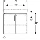 Тумба белый глянец/белый матовый 48,2x48,2 см Geberit Renova Compact 862150000