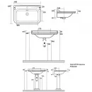 Раковина 80x55 см с одним отверстием под смеситель Kerasan Waldorf 4141K1bi/cr*1