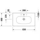Раковина 83x49 см Duravit Viu 2344830000