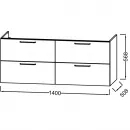 Тумба белый 140 см Jacob Delafon Odeon Rive Gauche EB2526-R7-N18