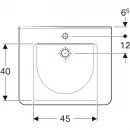 Раковина 65x55 см Geberit Renova Comfort Square 128665000