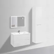 Комплект мебели белый глянец 81,5 см Vincea Mia VMC-2MC800GW + VBS-13980 + VLM-3VN800