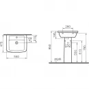 Раковина 55 см с пьедесталом Vitra Form 300 9602B003-7650