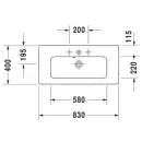 Раковина 83x40 см Duravit ME by Starck 2342830000