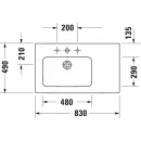 Раковина 83x49 см Duravit ME by Starck 2345830000