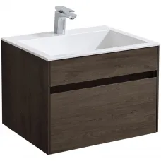 Тумба с раковиной темный дуб 60 см Vincea Chiara VMC-2C600RO + VCB-13600W