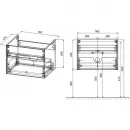 Комплект мебели дуб табачный 60 см Vincea Chiara VMC-2C600TO + VCB-13600W + VLM-3VN600