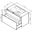 Тумба с раковиной серый матовый 100,8 см Am.Pm Inspire 2.0 M50AFHX1003EGM + M50AWPX1001WG