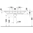 Раковина 123x49 см Duravit Viu 2344120000