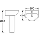 Раковина Aquatek AQ5420-00 55x44 см, подвесная, белый