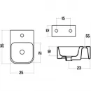 Раковина Plumberia Selection IXO XO2535FSN 25x35 см, рукомойник, желтый глянец