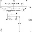 Раковина 90x48,2 см Geberit Acanto 500.626.01.2