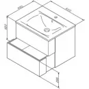 Тумба с раковиной белый глянец 61 см Am.Pm Spirit V2.0 M70AFHX0602WG + M70AWCC0602WG