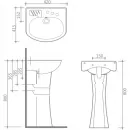 Раковина Arrow AP304 42x41,5 см, подвесная, белый