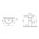 Раковина 60 см с пьедесталом Vitra Arkitekt 9601B003-7650