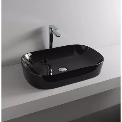 Раковина 65x41,5 см Artceram Ghost GHL002 03 00 nero lucido*0