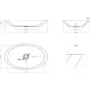 Раковина-чаша Salini S-Stone Callista 02 1101202SMF 57,5x35 см, накладная, покраска по RAL матовый полностью