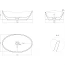 Раковина-чаша Salini S-Stone Noemi 1101203SMF 56x34 см, накладная, покраска по RAL матовый полностью